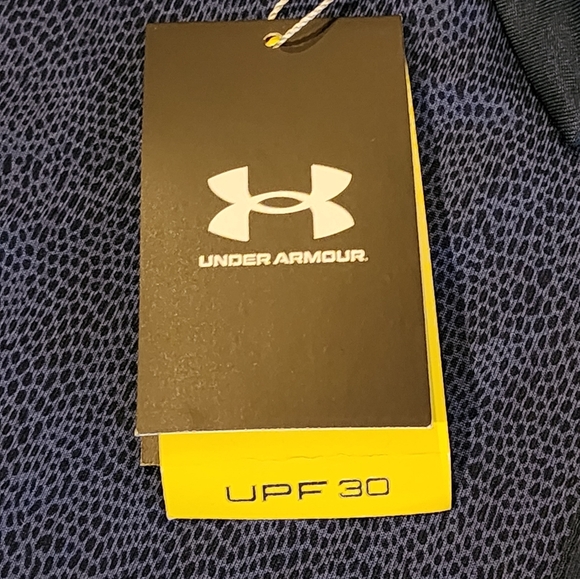 Under Armour Blue Golf Polo Shirt Medium UPF 30 Stretch Moisture Wicking - Picture 7 of 8